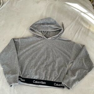 Calvin Klein Velour Performance Cropped Hoodie